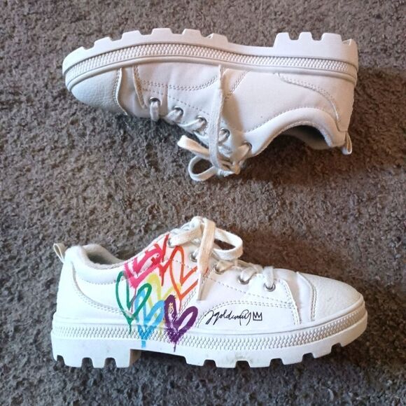 Skechers X JGoldcrown: Roadies - Love Zone Girls Size 4 PRE-OWNED RARE - Picture 1 of 7